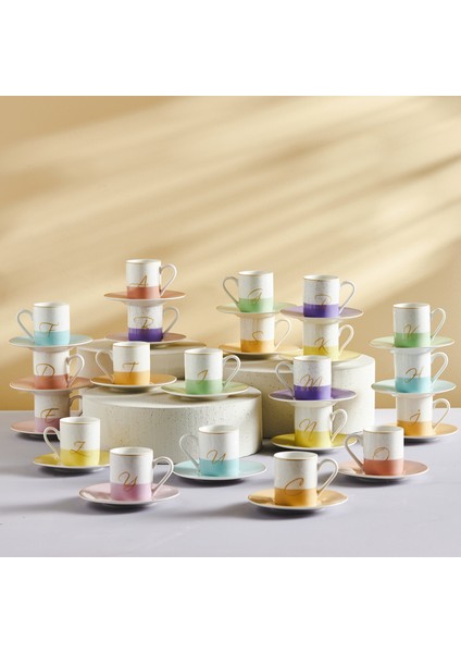 I Harfli Tek Kişilik Porselen Kahve Fincanı 100 ml modelleri