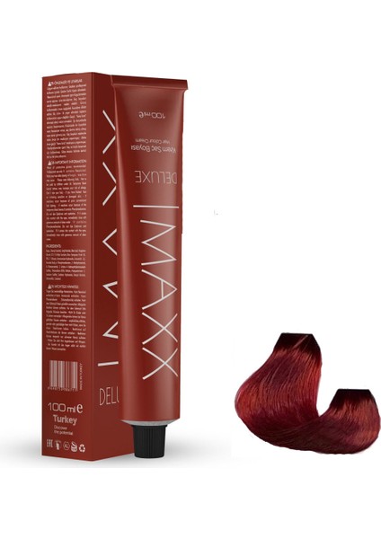 Deluxe Tüp Boya 5.65 Çilek Kırmızısı 60 ml x 4 Adet + Sıvı Oksidan 4 Adet