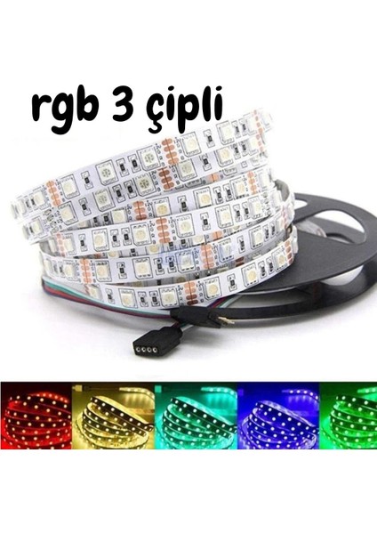 Rgb Yapışkanlı3 Çipli Şerit LED