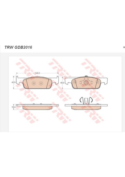 Disk Fren Balatası Ön Renault Clıo Iv 2012 >>, Dacıa Logan 2013 >>, Twıngo Iıı 2014 >>