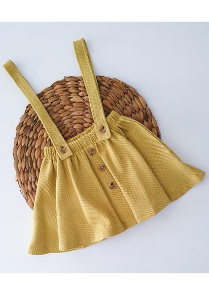 Bebe Yaka Düğmeli Askılı Etekli 2'li Takım fiyatları