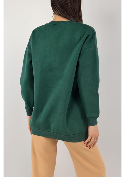 Kadın Sweatshirt Üç Iplik Bisiklet Yaka Düşük Omuz fiyatları