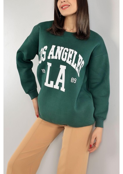 Kadın Sweatshirt Üç Iplik Bisiklet Yaka Düşük Omuz fırsatları