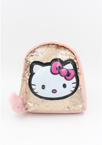 039 3005 Hello Kitty Kedicikli Payetli Işıklı Pudra Sırt Çantası