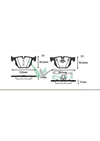 Fren Balata Arka Bmw 5 Serısı (E60) 525 I 17.00MM 2003-2010-34216763044-34216791938-34216775678-34216769105