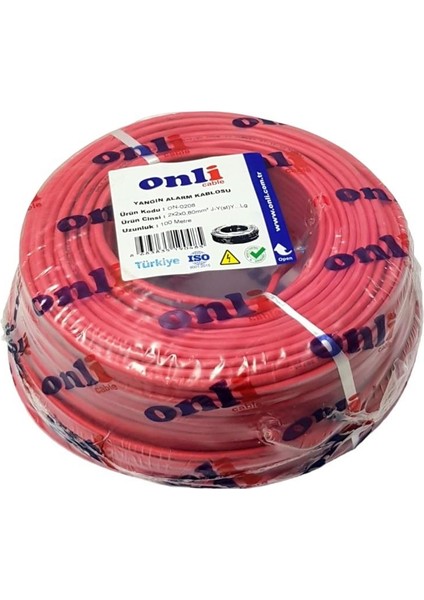 Onli 2X2X0.80MM Jysty Yangın Alarm Kablosu 100MT