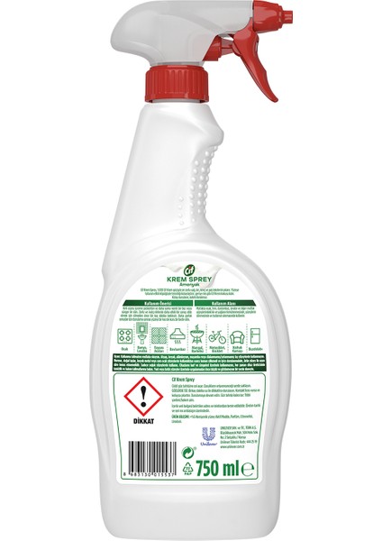 Krem Sprey Amonyak Yüzey Temizleyici En Zorlu Yağ ve Kirleri %100 Çıkarır 750 ml X4 Adet