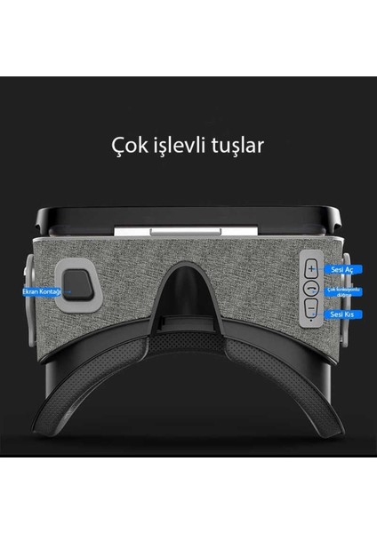 Apple Iphone 6-7-8 Plus Uyumlu Sanal Gerçeklik Gözlüğü Kulaklıklı 3D Vr Filmler&video Oyunları