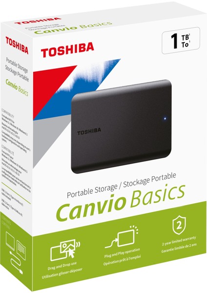 Canvio Basic 2.5" 1TB USB 3.2 Gen1 Harici Harddisk-A5 (HDTB510EK3AA)