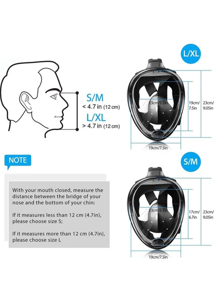 MF-AKA20 Full Face Dalış Maskesi Şnorkel