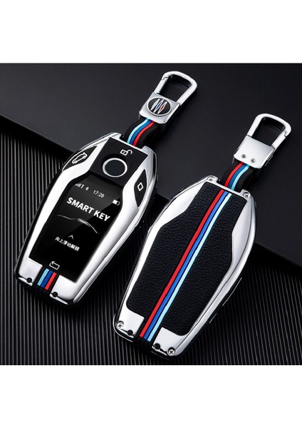 Bmw Çinko Anahtarlık Gümüş Renk Bmw Ekranlı Kumanda Anahtarlığı Car Keychain 1.kalite