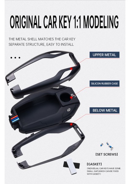 Bmw Çinko Anahtarlık Gümüş Renk Bmw Ekranlı Kumanda Anahtarlığı Car Keychain 1.kalite modelleri