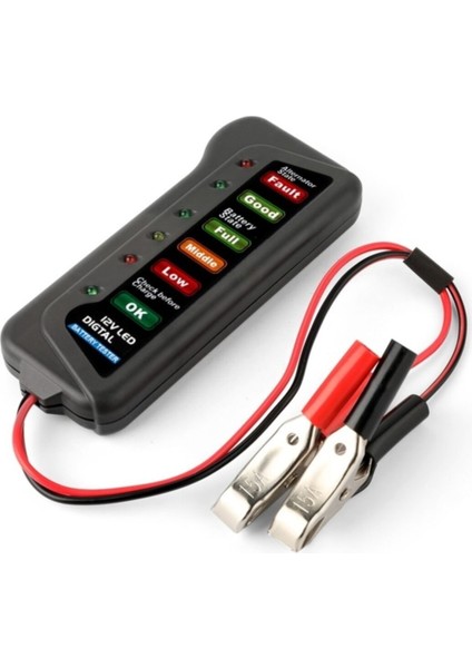 Motosiklet Akü Test Cihazı 12 Volt 6 LED Göstergeli Alternatör Durumu Motor Akü Testi fiyatları