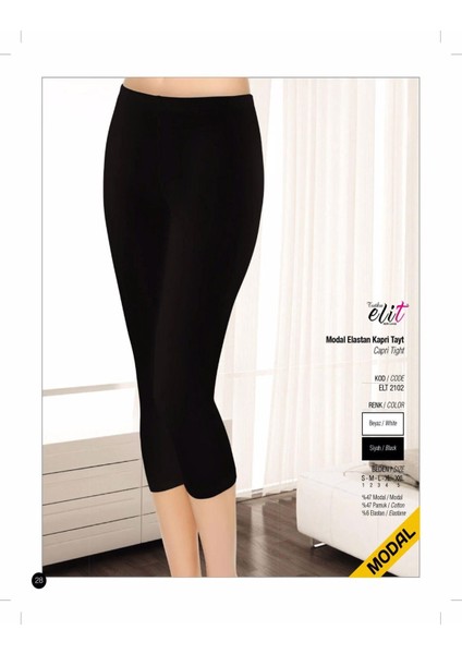 Kadın Modal Likralı Kapri Tayt 2102 - 6 Adet indirimleri