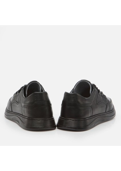 02AYH265110A100 Hakiki Deri Siyah Erkek Spor Ayakkabı modelleri