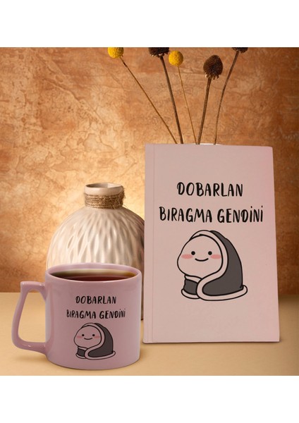 Pudra Pembesi Sert Kapaklı Defter ve Middle Kupa Seti, Arkadaşa Hediye, Yeni Iş Hediyesi, Doğum Günü Hediyesi-9