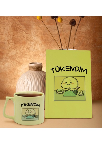 Sarı Sert Kapaklı Defter ve Middle Kupa Seti, Arkadaşa Hediye, Yeni Iş Hediyesi, Doğum Günü Hediyesi-8