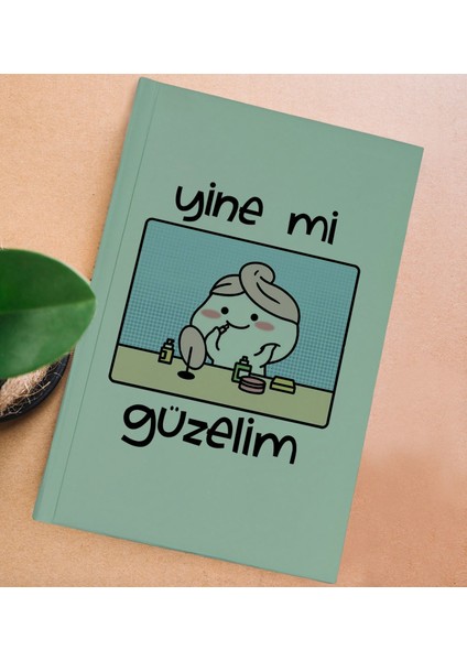 Yeşil Sert Kapaklı Defter ve Middle Kupa Seti, Arkadaşa Hediye, Yeni Iş Hediyesi, Doğum Günü Hediyesi-6