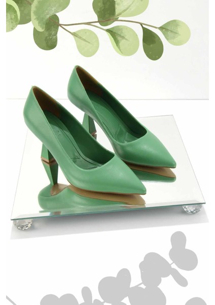 Yeşil Kadın Klasik Topuklu Ayakkabı K01231304809