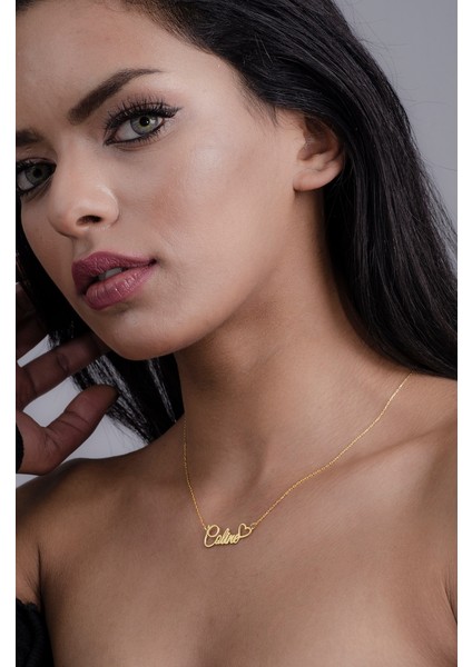 925 Ayar Gümüş Isim Kalp Kolye modelleri