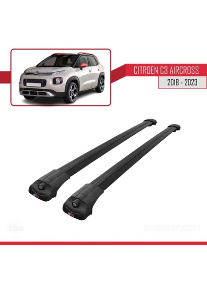 Citroen C3 Aircross 2018 ve Sonrası Ile Uyumlu Ace-1 Ara Atkı Tavan Barı Siyah
