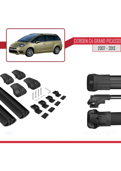 Citroen C4 Grand Picasso 2007-2013 Arası Ile Uyumlu Ace-1 Ara Atkı Tavan Barı Siyah
