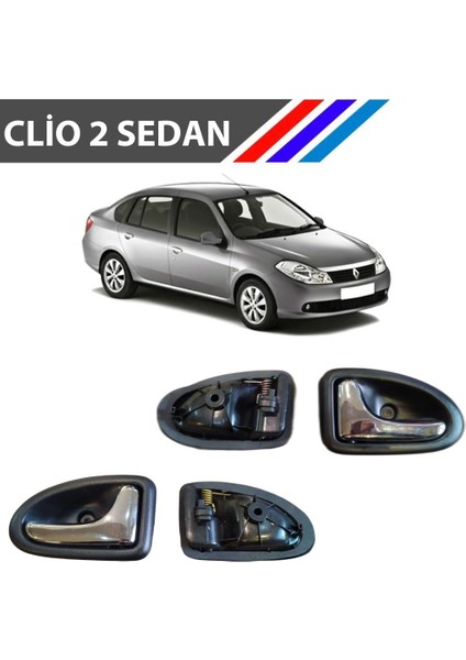 Clio 2 Sedan Kasa Iç Açma Kolu 4 Adetli Takım Parlak Krom Detaylı