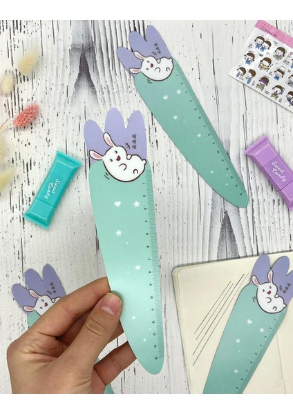 Mıknatıslı Sevimli Tavşan Turkuaz Cetvel