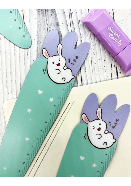 Mıknatıslı Sevimli Tavşan Turkuaz Cetvel modelleri