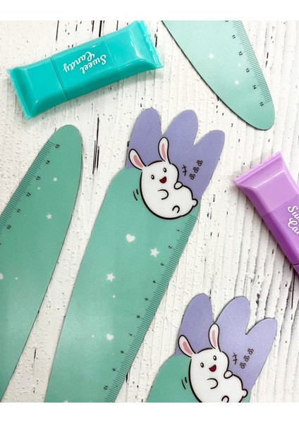 Mıknatıslı Sevimli Tavşan Turkuaz Cetvel fırsatları