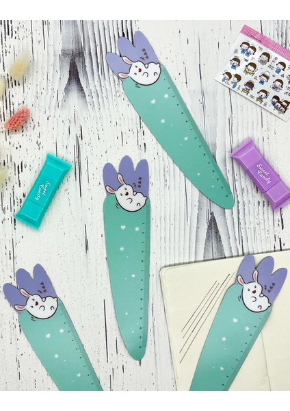 Mıknatıslı Sevimli Tavşan Turkuaz Cetvel indirimleri