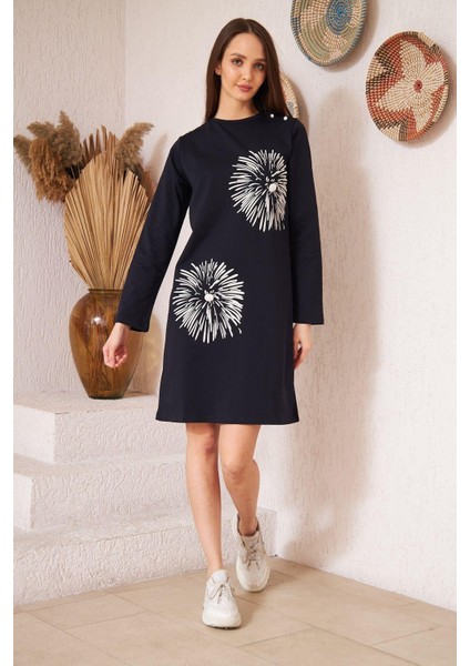 Lacivert Düğme Detaylı Tunik DM603460