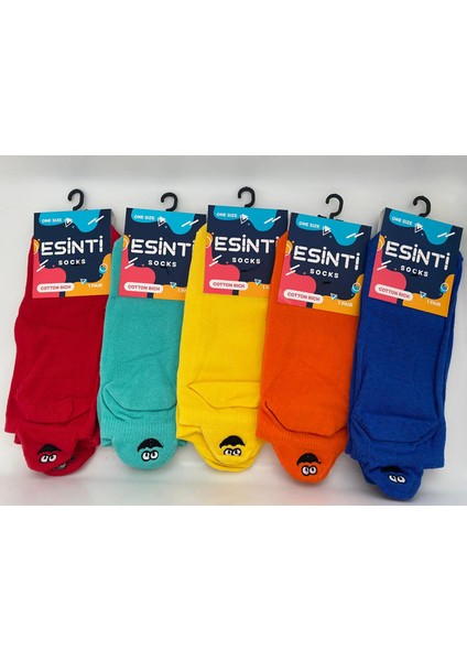 Rengarenk Kadın Kısa Çorap 5 Li