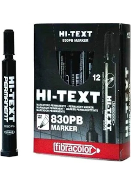 Hı-Text Yuvarlak Uç Marker Koli Kalemi 830 Pb Siyah 12 Li