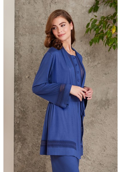 Dantelli Penye 3'lü Kadın Pijama Takımı - 2800 fiyatları