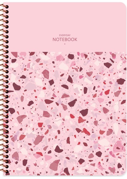 A4 Kareli Defter Terazzo - Pembe