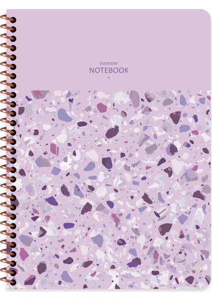 16.5X22.5 Çizgili Defter Terazzo - Lila
