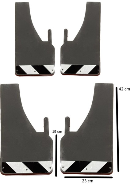 Renault Kargoo Fosforlu Siyah-Beyaz Renkli 4'lü Paçalık Çamurluk Tozluk