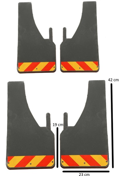 Citroen Jumper Fosforlu Sarı-Kırmızı Renkli 4'lü Paçalık Çamurluk Tozluk