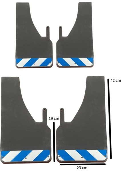 Renault Kargoo Fosforlu Mavi-Beyaz Renkli 4'lü Paçalık Çamurluk Tozluk