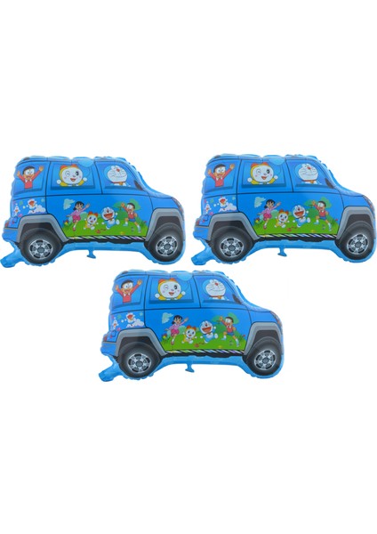 Doraemon Araba 3 Adet Büyük Boy 41CMX60CM Folyo Balon (Helyum) No:7