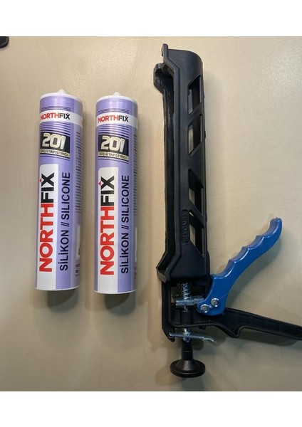 Şeffaf Silikon 2 Adet 280 gr + Silikon Tabancası