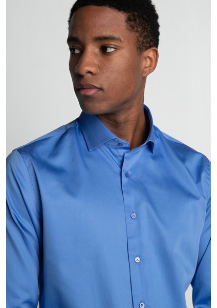 Slim Fit Koton Saten Premium Seri Erkek Gömlek modelleri