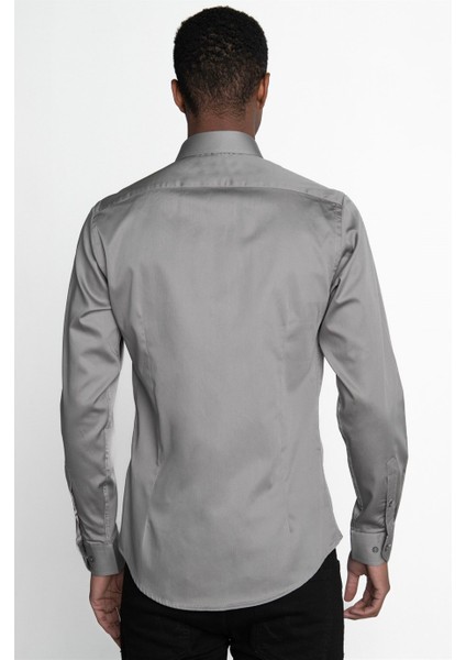 Slim Fit Koton Saten Premium Seri Erkek Gömlek fırsatları