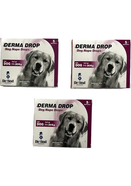 11-20 kg Köpekler Için Ensedamlası Dışparazit Deri Bakım Ürünü x 3