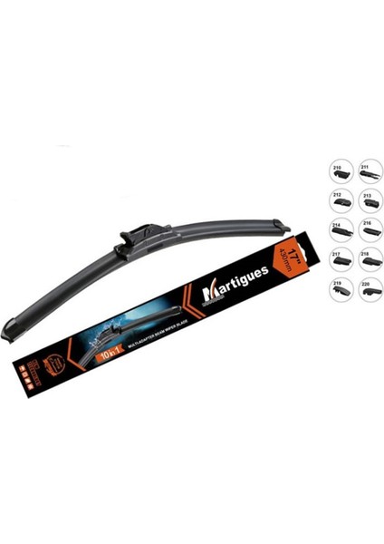 Silecek Süpürgesi Muz 10 Aparatlı 430 mm 17 Inc