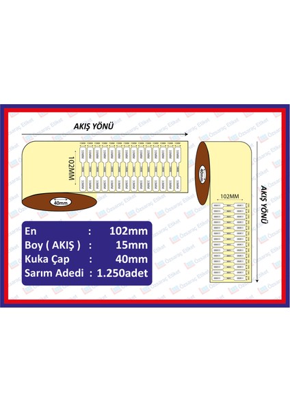 Kuşe 102X15 Kuyumcu Etiketi Tokmak