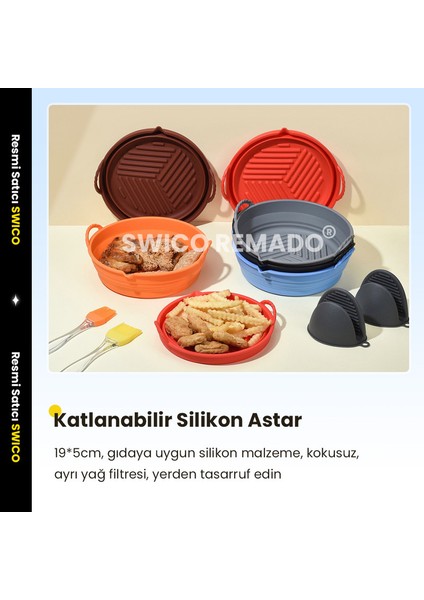 Swico Remado Katlanabilir Hava Fritöz Silikon Astar 1 Adet (Yurt Dışından)