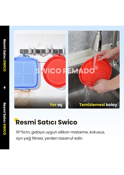 Swico Remado Katlanabilir Hava Fritöz Silikon Astar 1 Adet (Yurt Dışından)