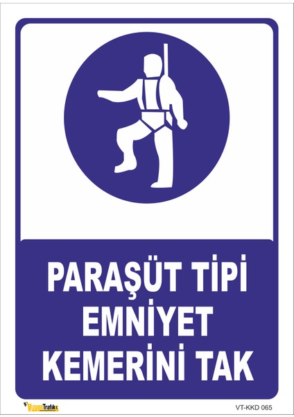 Paraşüt Tipi Emniyet Kemerini Tak Levhası